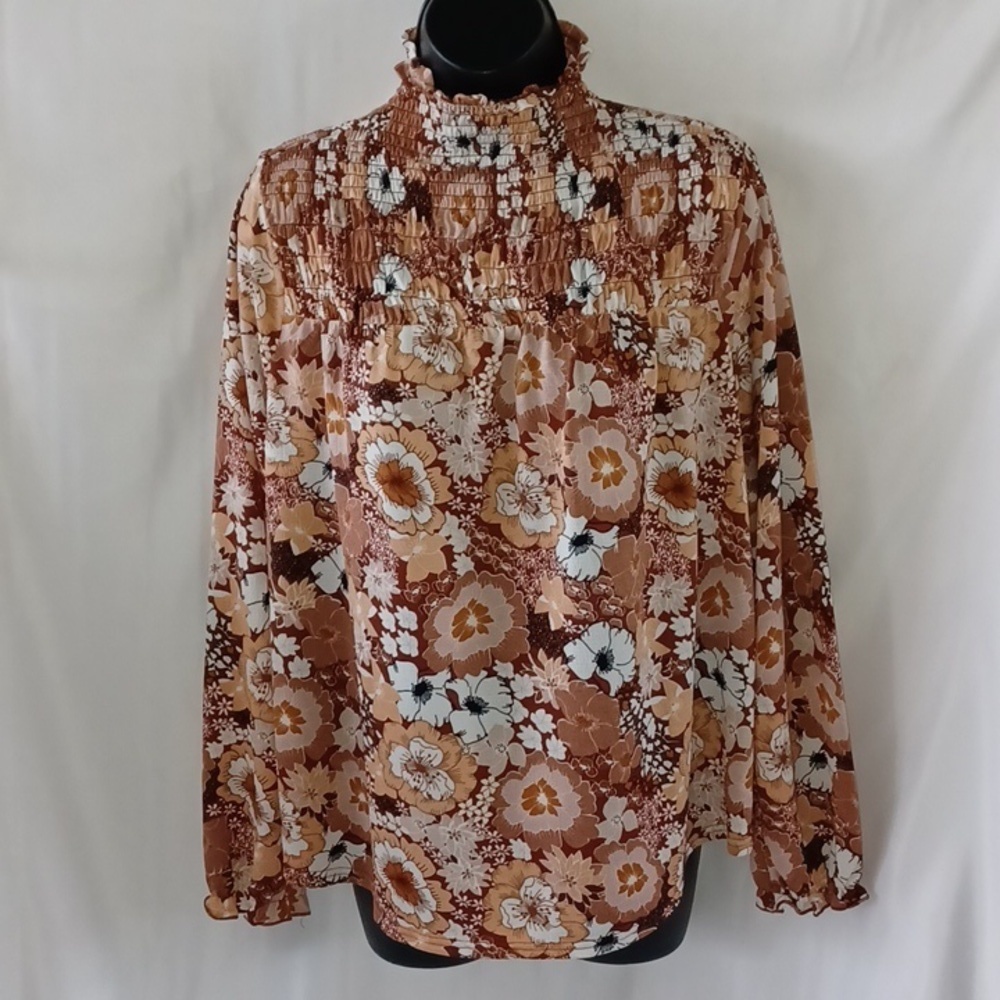 Melloday Floral Long Sleeve Blouse